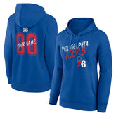 Philadelphia 76ers Women's Hustle Custom Pullover Hoodie - Royal discount