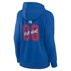 Philadelphia 76ers Women's Hustle Custom Pullover Hoodie - Royal discount