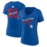 Philadelphia 76ers Women's Hustle Custom V-Neck T-Shirt - Royal sale
