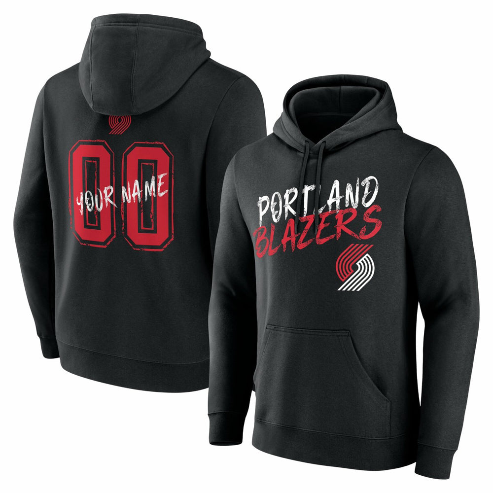Portland Trail Blazers Hustle Custom Pullover Hoodie - Black sale