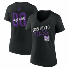 Sacramento Kings Women's Hustle Custom V-Neck T-Shirt - Black on sale