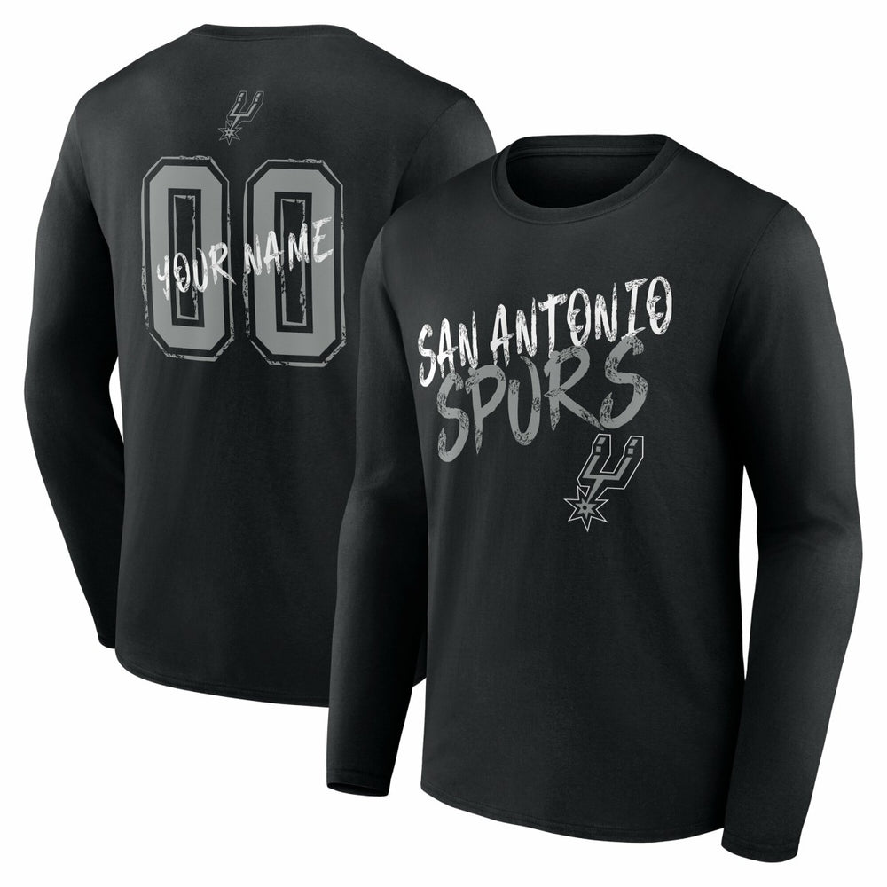 San Antonio Spurs Hustle Custom Long Sleeve T-Shirt - Black cheap