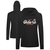 Edmonton Oilers Levelwear Women's Slender Monument Raglan Pullover Hoodie Black