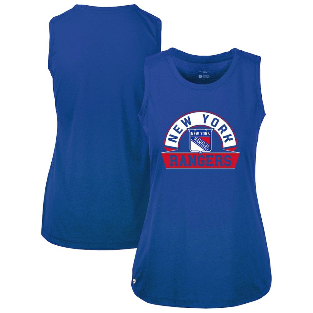 New York Rangers Levelwear Women's Macy Banner Arch Tank Top Royal