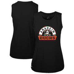 Anaheim Ducks Levelwear Women's Macy Banner Arch Tank Top Black