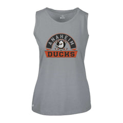 Anaheim Ducks Levelwear Women's Macy Banner Arch Tank Top Gray