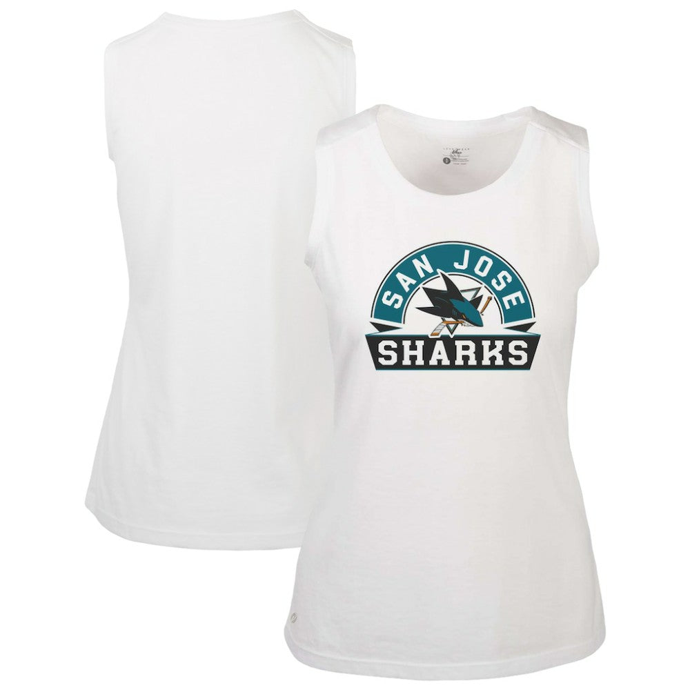 San Jose Sharks Levelwear Women's Macy Banner Arch Tank Top White