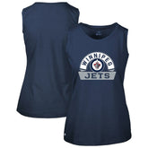 Winnipeg Jets Levelwear Women's Macy Banner Arch Tank Top Navy