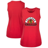 Chicago Blackhawks Levelwear Women's Macy Banner Arch Tank Top Red