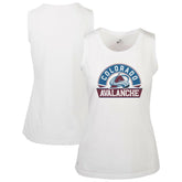 Colorado Avalanche Levelwear Women's Macy Banner Arch Tank Top White