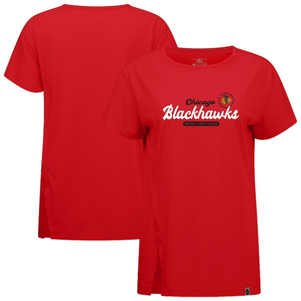 Chicago Blackhawks Levelwear Women's Influx Monument T-Shirt Red
