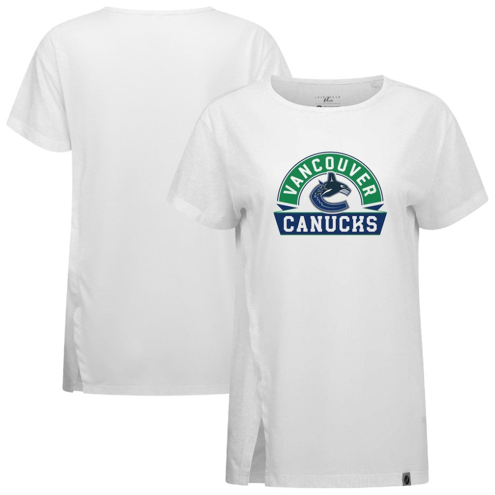 Vancouver Canucks Levelwear Women's Influx Banner Arch T-Shirt White