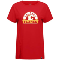 Calgary Flames Levelwear Women's Influx Banner Arch T-Shirt Red