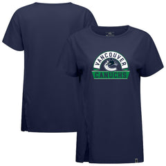 Vancouver Canucks Levelwear Women's Influx Banner Arch T-Shirt Navy