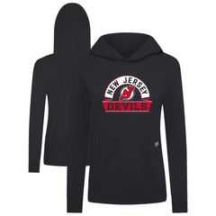 New Jersey Devils Levelwear Women's Relay Banner Arch Pullover Hoodie Black