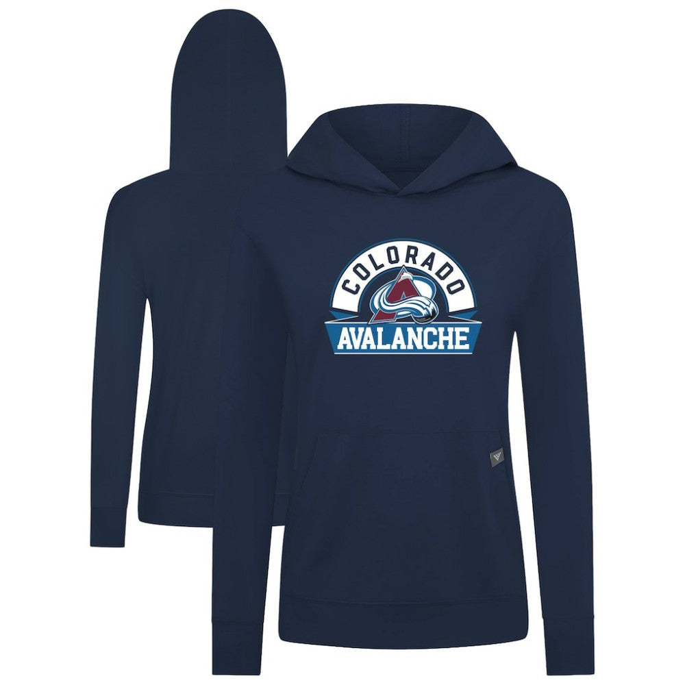 Colorado Avalanche Levelwear Women's Relay Banner Arch Pullover Hoodie Navy