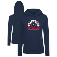 Washington Capitals Levelwear Women's Relay Banner Arch Pullover Hoodie Navy