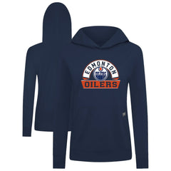 Edmonton Oilers Levelwear Women's Relay Banner Arch Pullover Hoodie Navy
