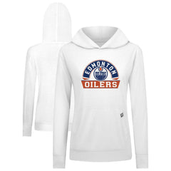 Edmonton Oilers Levelwear Women's Relay Banner Arch Pullover Hoodie White