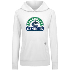 Vancouver Canucks Levelwear Women's Relay Banner Arch Pullover Hoodie White