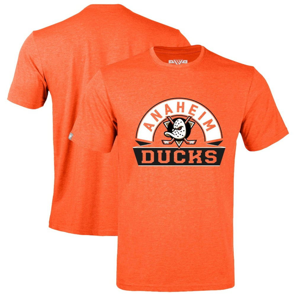 Anaheim Ducks Levelwear Richmond Banner Arch T-Shirt Heather Orange