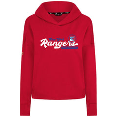 New York Rangers Levelwear Women's Sweet Monument Tri-Blend Cropped Pullover Hoodie Red