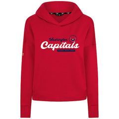 Washington Capitals Levelwear Women's Sweet Monument Tri-Blend Cropped Pullover Hoodie Red