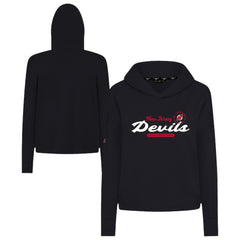 New Jersey Devils Levelwear Women's Sweet Monument Tri-Blend Cropped Pullover Hoodie Black