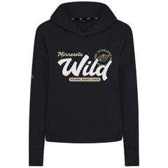 Minnesota Wild Levelwear Women's Sweet Monument Tri-Blend Cropped Pullover Hoodie Black