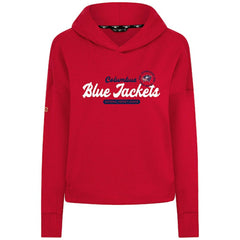 Columbus Blue Jackets Levelwear Women's Sweet Monument Tri-Blend Cropped Pullover Hoodie Red