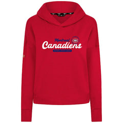 Montreal Canadiens Levelwear Women's Sweet Monument Tri-Blend Cropped Pullover Hoodie Red