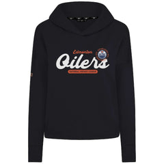 Edmonton Oilers Levelwear Women's Sweet Monument Tri-Blend Cropped Pullover Hoodie Black