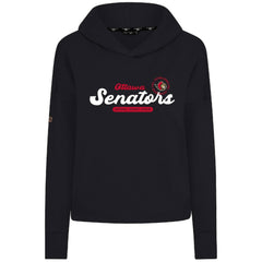 Ottawa Senators Levelwear Women's Sweet Monument Tri-Blend Cropped Pullover Hoodie Black