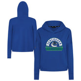 Vancouver Canucks Levelwear Women's Sweet Banner Arch Tri-Blend Cropped Pullover Hoodie Royal