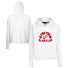 Detroit Red Wings Levelwear Women's Sweet Banner Arch Tri-Blend Cropped Pullover Hoodie White