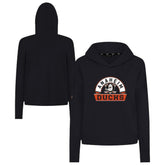 Anaheim Ducks Levelwear Women's Sweet Banner Arch Tri-Blend Cropped Pullover Hoodie Black