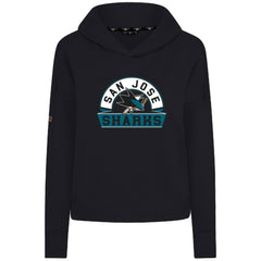 San Jose Sharks Levelwear Women's Sweet Banner Arch Tri-Blend Cropped Pullover Hoodie Black