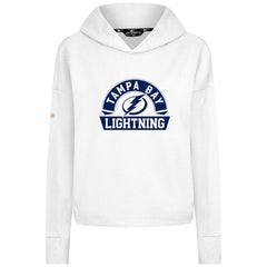 Tampa Bay Lightning Levelwear Women's Sweet Banner Arch Tri-Blend Cropped Pullover Hoodie White