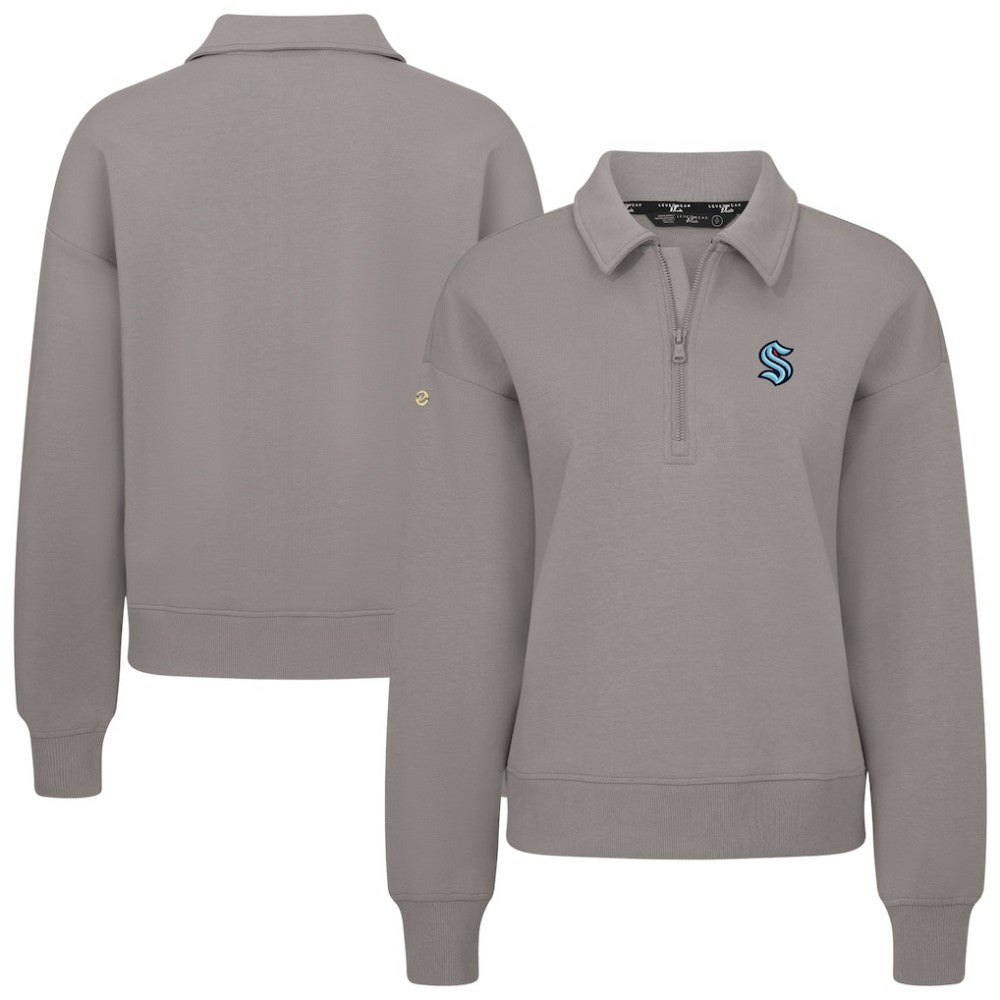 Seattle Kraken Levelwear Women's Canmore Quarter-Zip Pullover Gray