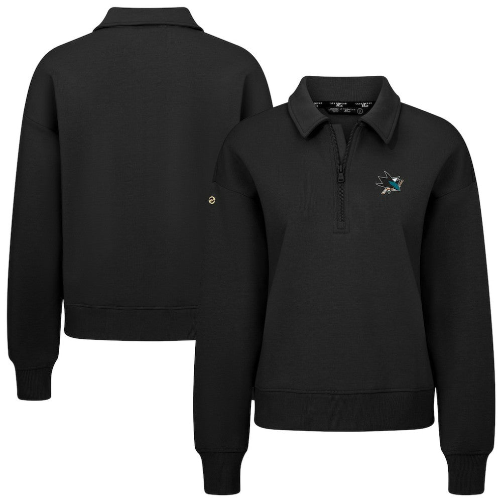 San Jose Sharks Levelwear Women's Canmore Quarter-Zip Pullover Black