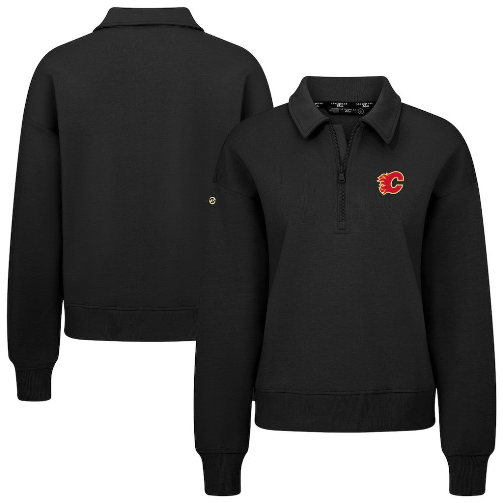 Calgary Flames Levelwear Women's Canmore Quarter-Zip Pullover Black