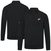 Detroit Red Wings Levelwear Upright Tri-Blend Quarter-Zip Pullover Black