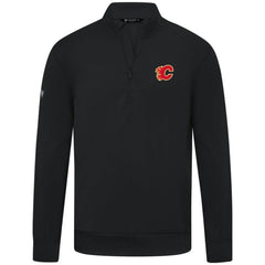 Calgary Flames Levelwear Upright Tri-Blend Quarter-Zip Pullover Black
