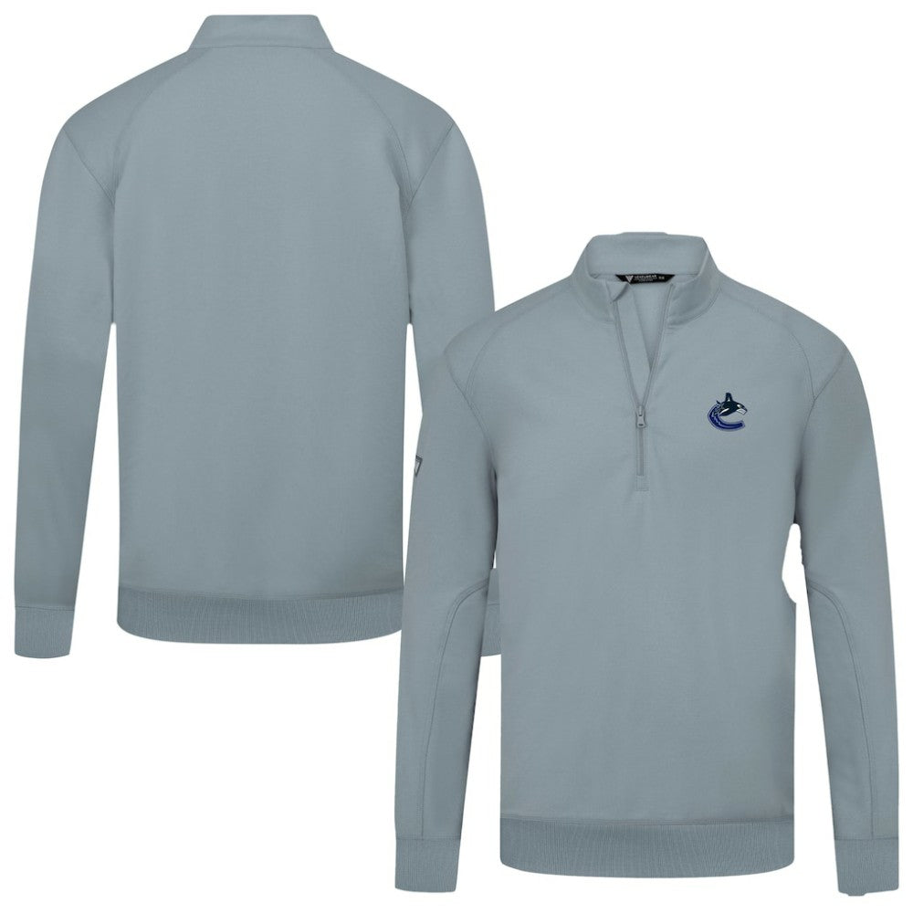 Vancouver Canucks Levelwear Upright Tri-Blend Quarter-Zip Pullover Gray