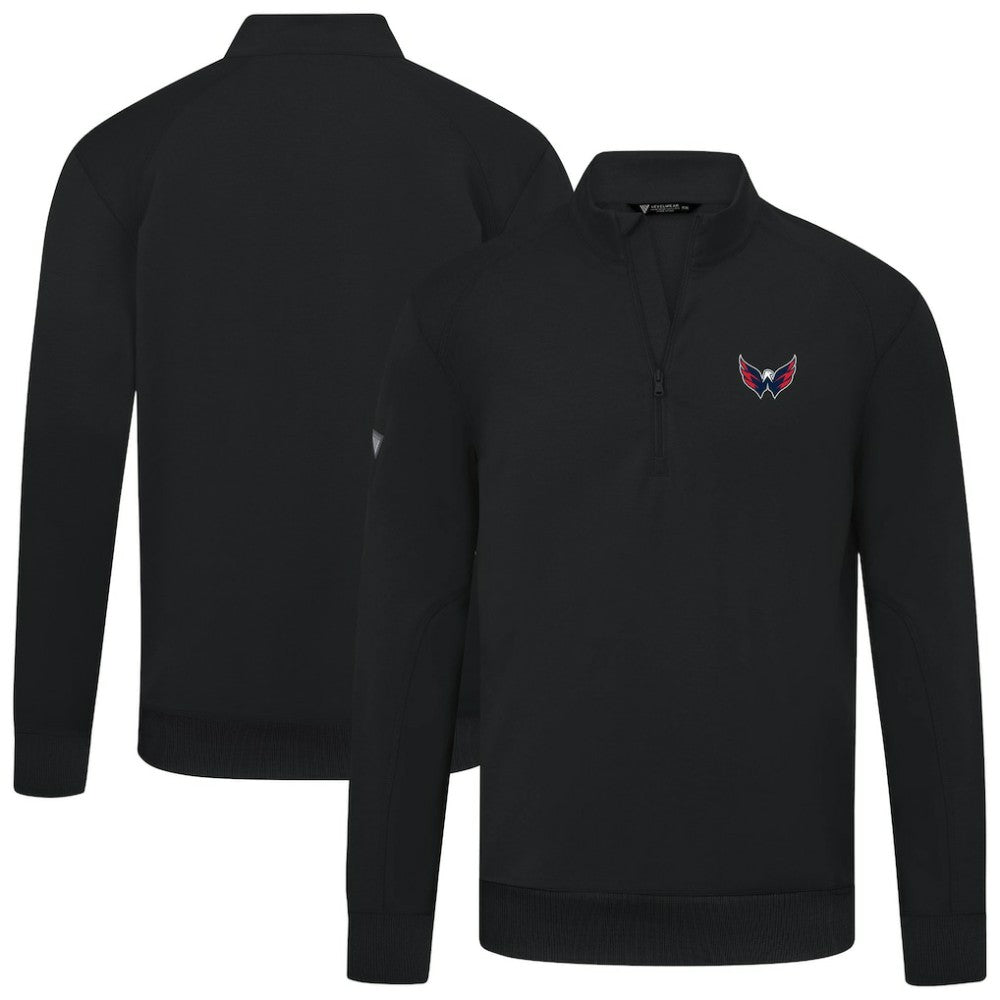 Washington Capitals Levelwear Upright Tri-Blend Quarter-Zip Pullover Black