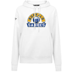 Buffalo Sabres Levelwear Women's Adorn Banner Arch Pullover Hoodie White