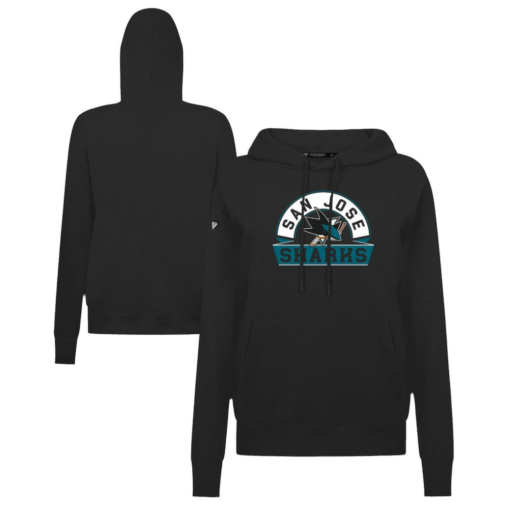 San Jose Sharks Levelwear Women's Adorn Banner Arch Pullover Hoodie Black
