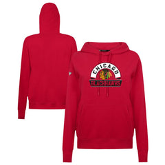 Chicago Blackhawks Levelwear Women's Adorn Banner Arch Pullover Hoodie Red