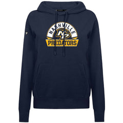 Nashville Predators Levelwear Women's Adorn Banner Arch Pullover Hoodie Navy