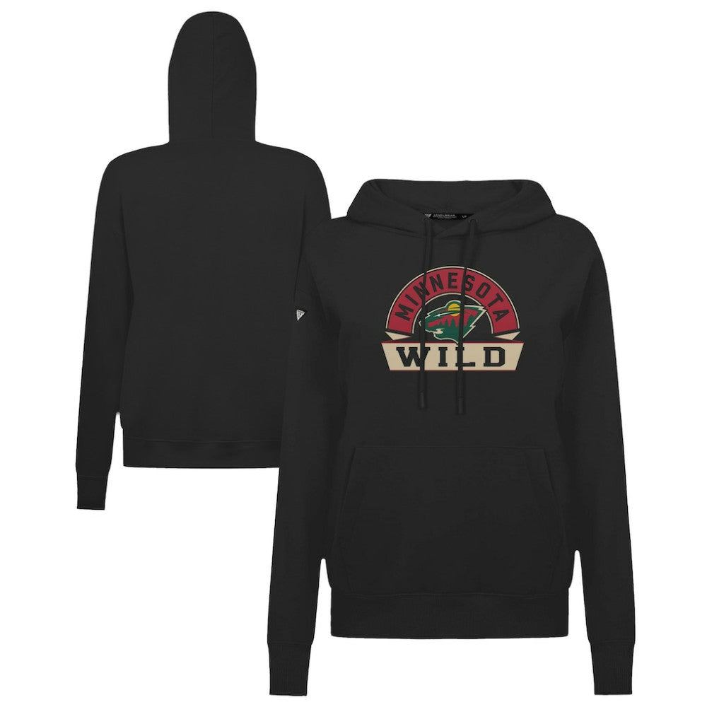 Minnesota Wild Levelwear Women's Adorn Banner Arch Pullover Hoodie Black